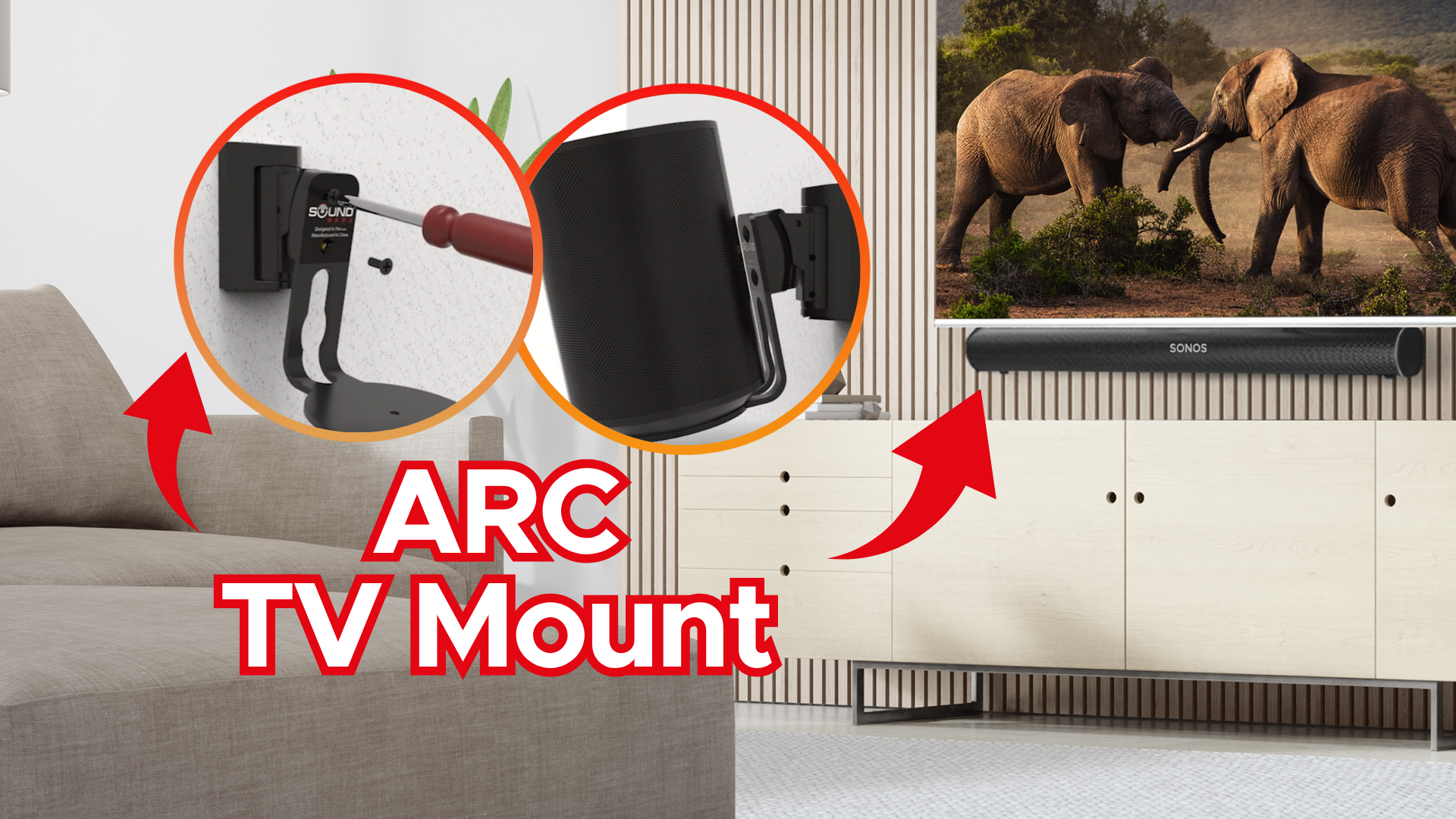 Amazon.com: Sound bass Arc TV Mount, Black, Compatible with Sonos